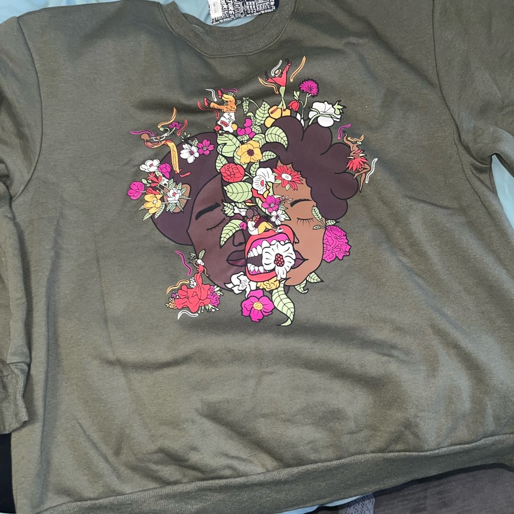 2025- Black History Graphic Sweatshirt with Floral Face Design